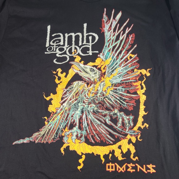 Lamb of God Black OMENS Eagle Bird Skeleton Tee Shirt XXL - Picture 2 of 4